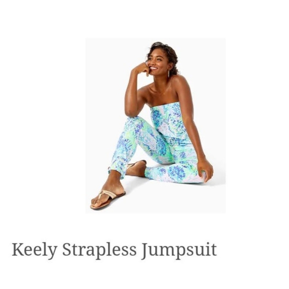Keely Strapless Jumpsuit -Multi Shell Of A Party- XL